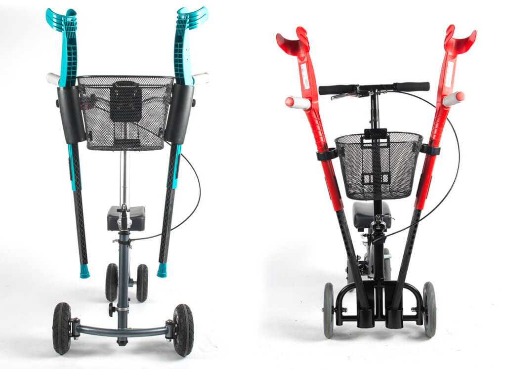 Seated walker knee scooters